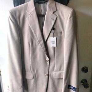 Men's Beige Suit 42 Long - Stafford -NWT!